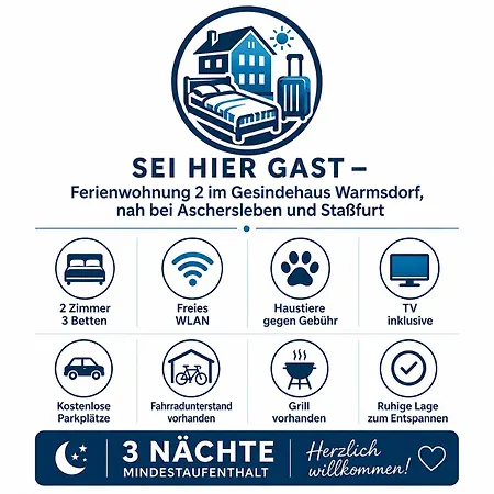 Lägenhet Sei Hier Gast - Fewo 2 Ferienwohnung Im Gesindehaus Warmsdorf, Zentral Zwischen Aschersleben, Bernburg Und Stassfurt *